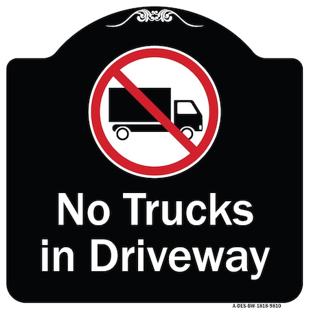 Designer Series-No Trucks In Driveway With Graphic Black & White